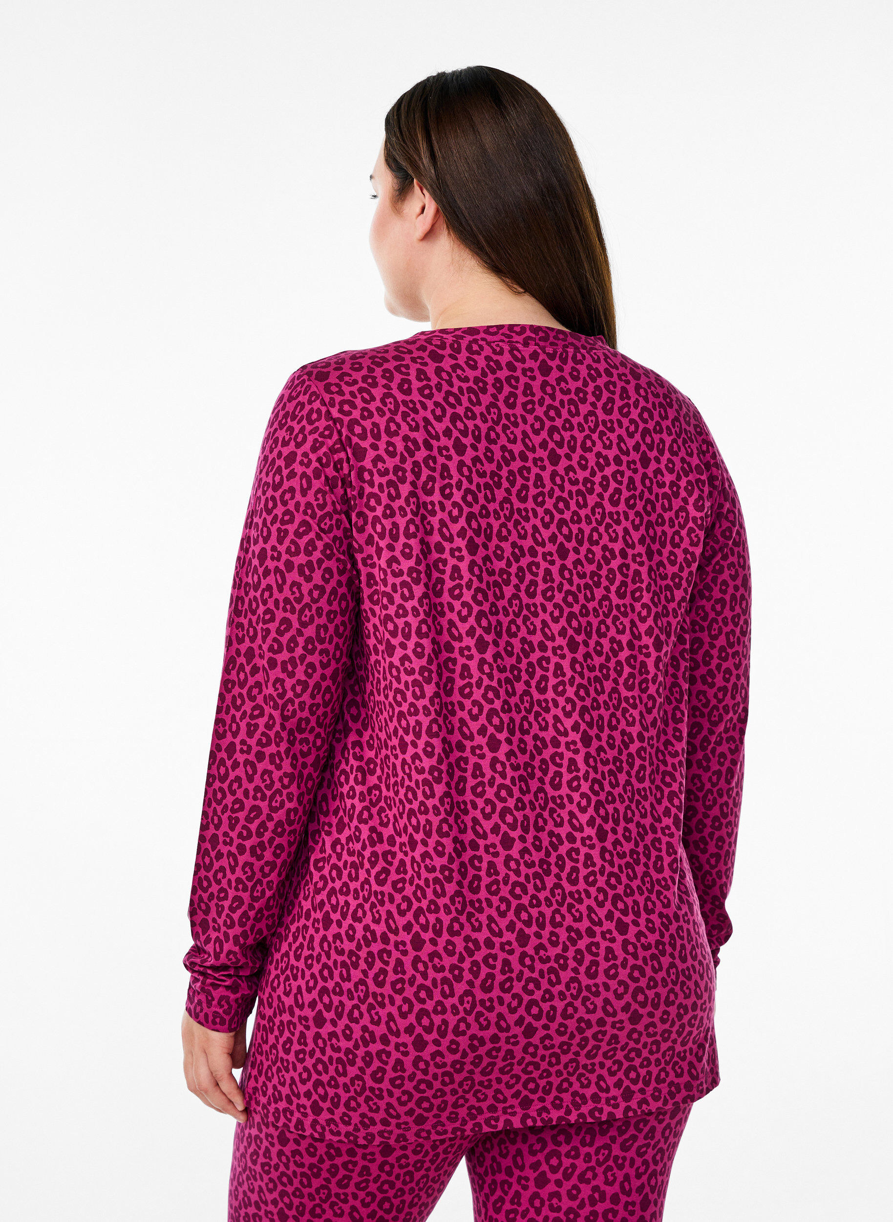 Zizzi Korte kimono in viscose, Roze, Model image number 2