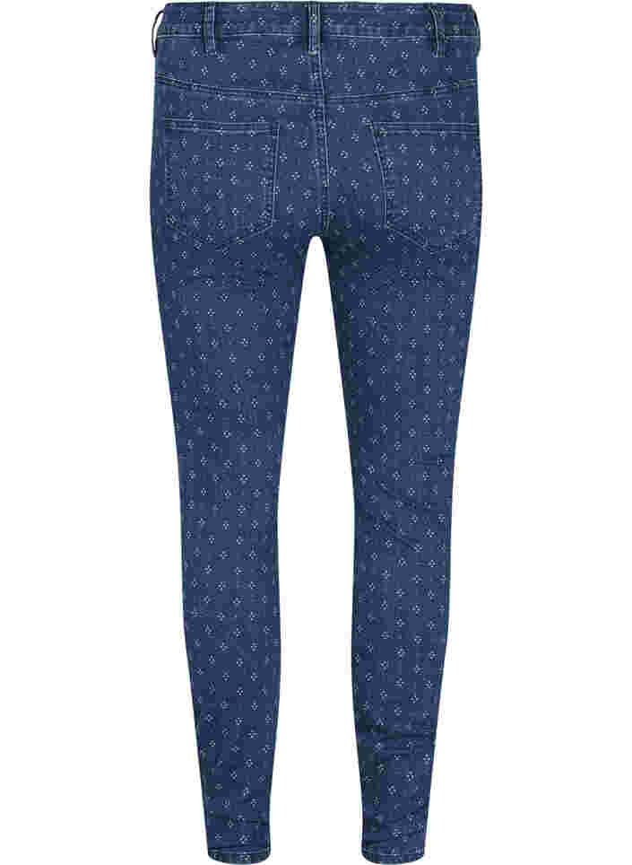 Super slim Amy jeans met printdetails, Dark blue, Packshot image number 1