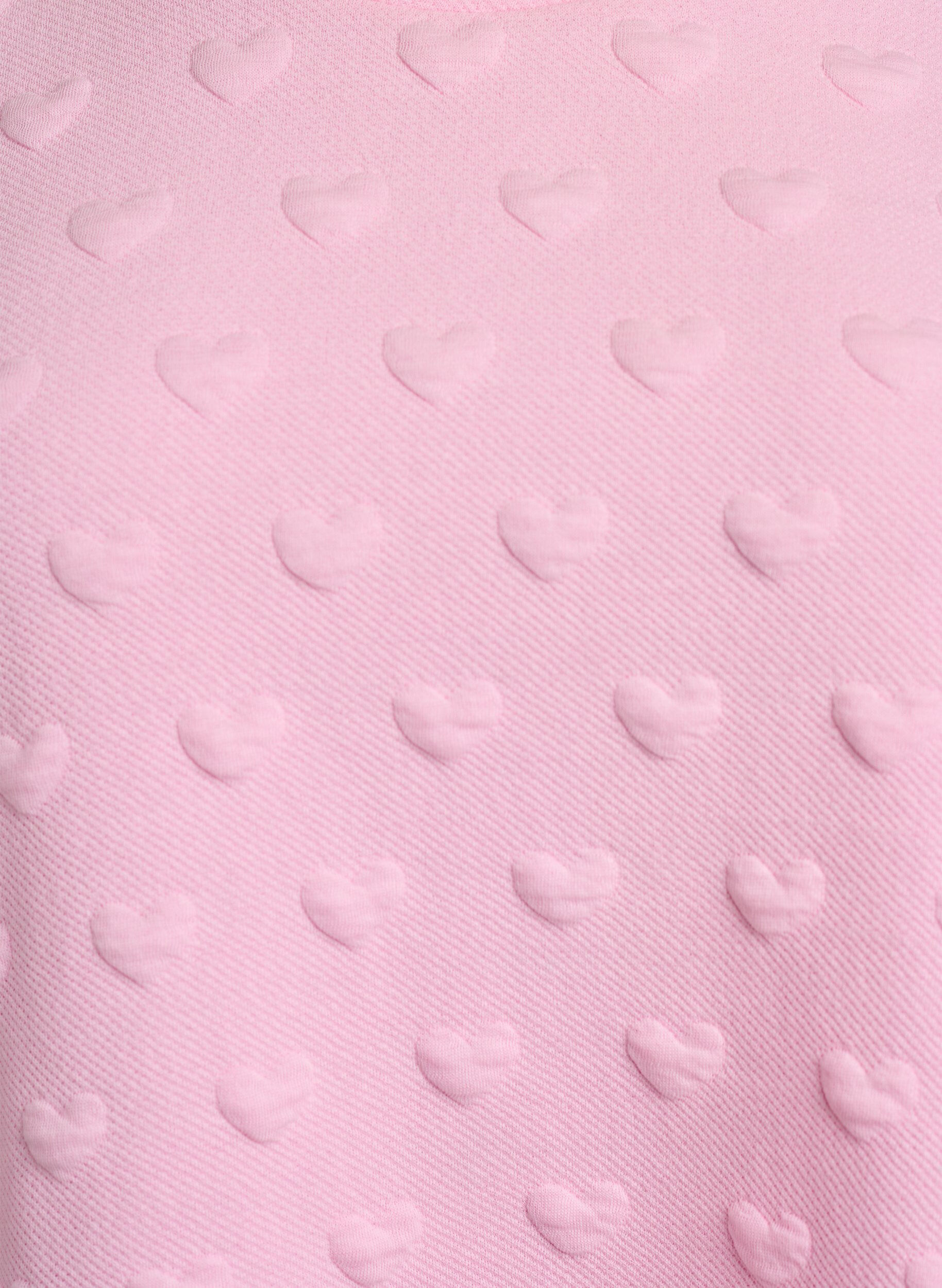 Zizzi T-shirt van embossen katoenen jersey, Roze, Packshot image number 2