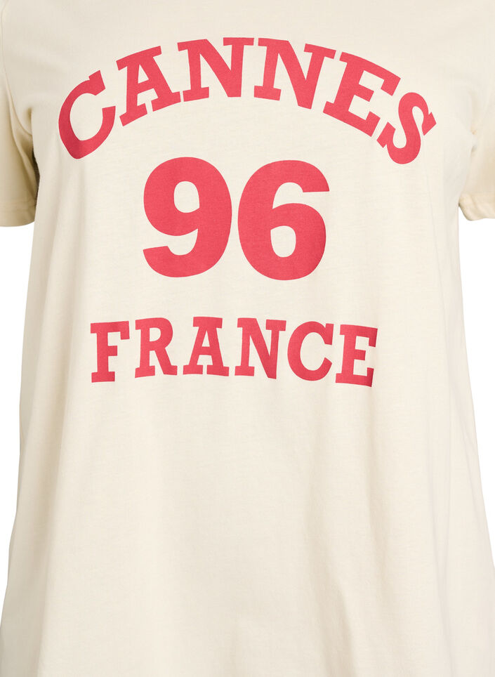 T-shirt met print, Vanille, Packshot image number 2