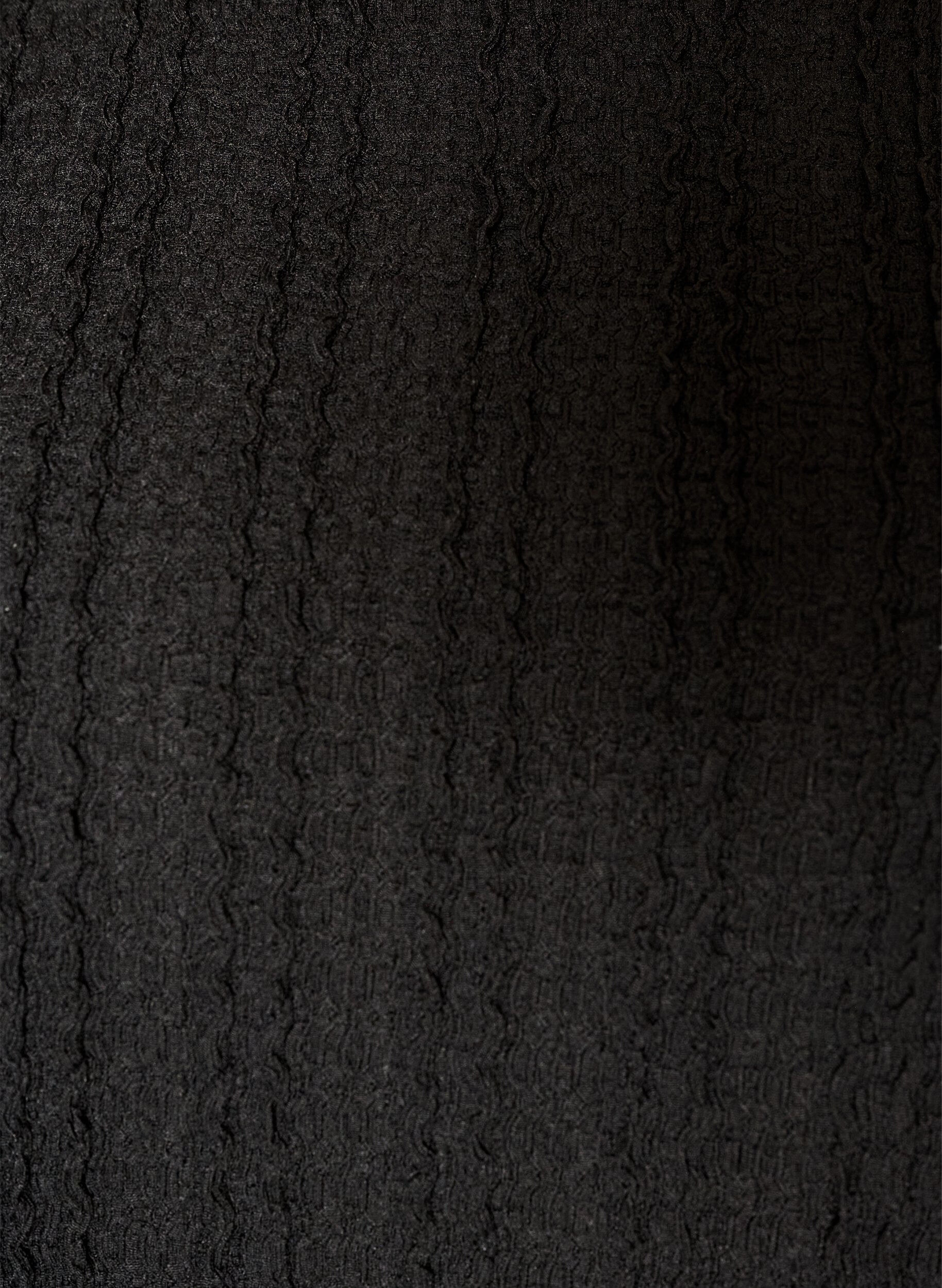 ZizziJersey blouse met structuur en ballonsilhouet, Zwart, Packshot image number 2