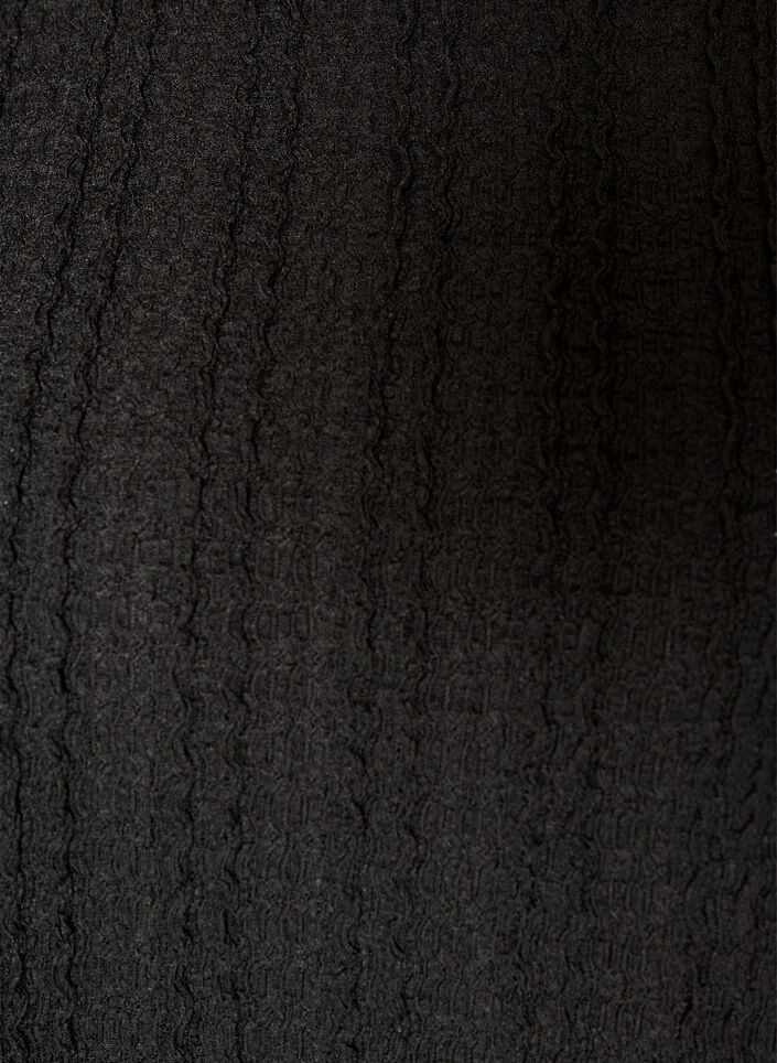 Jersey blouse met structuur en ballonsilhouet, Zwart, Packshot image number 2