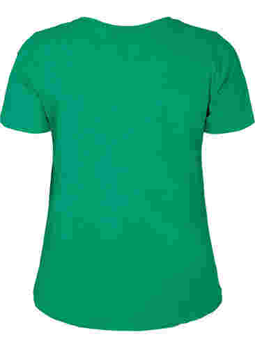 Basic t-shirt in effen kleur met katoen, Jolly Green, Packshot image number 1