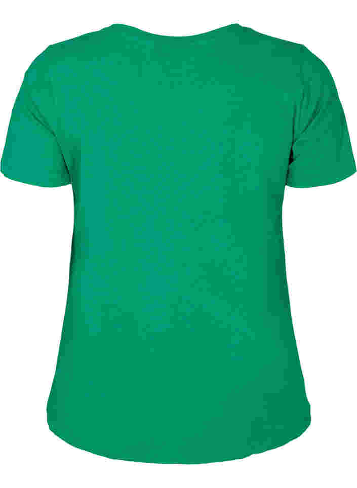 Basic t-shirt in effen kleur met katoen, Jolly Green, Packshot image number 1