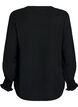 Blouse met smockmanchetten en V-hals, Zwart, Packshot image number 1
