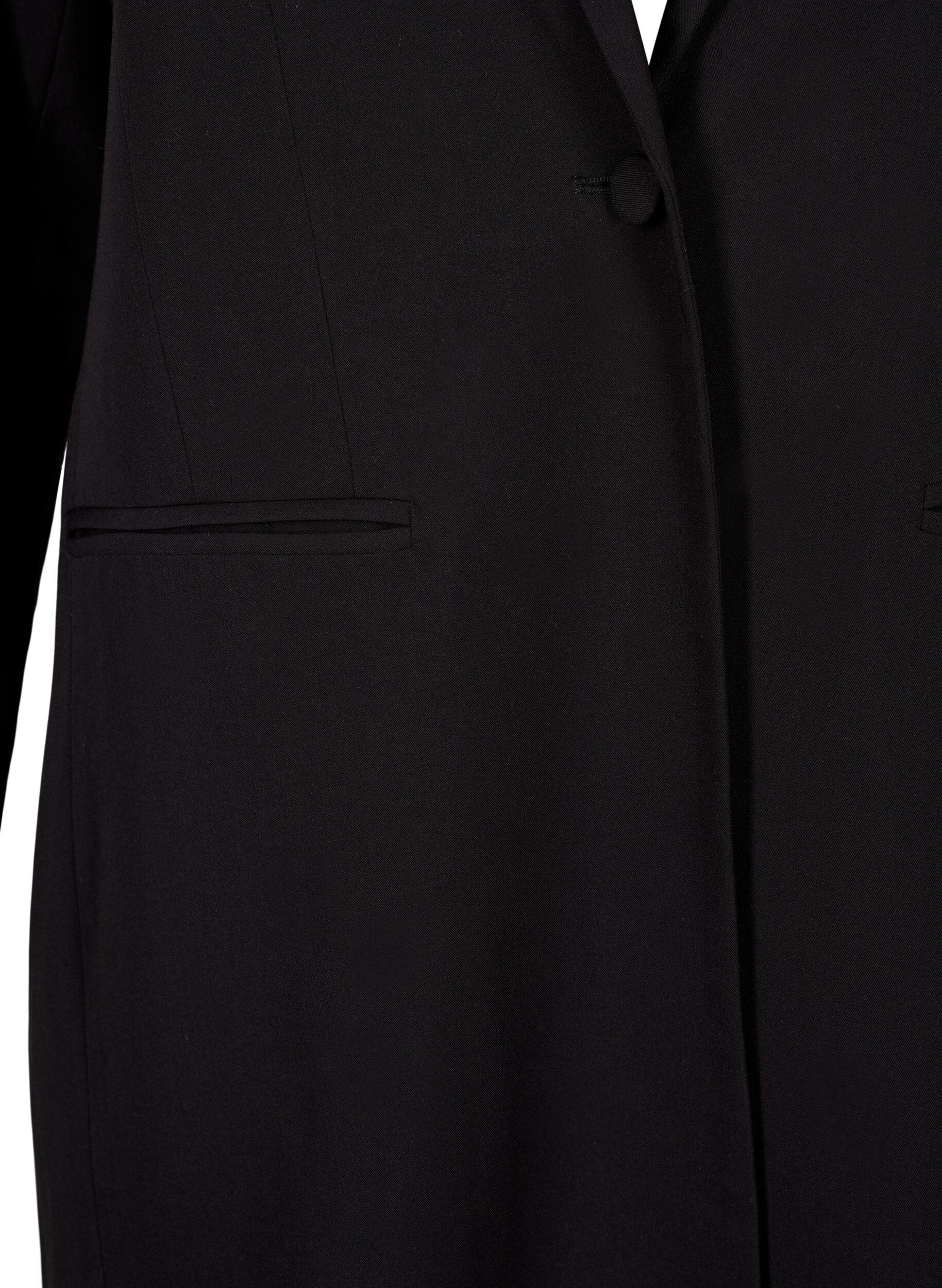 Zizzi Klassieke lange blazer, Black, Packshot image number 2