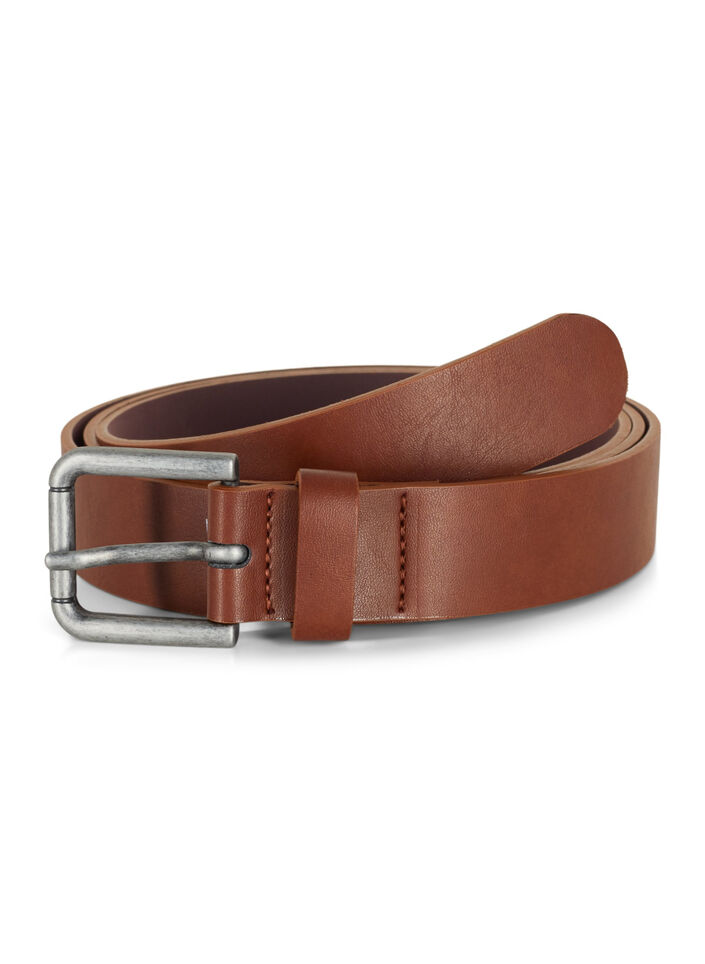 Bruine riem in imitatieleer, Brown, Packshot image number 0