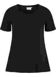 Basic t-shirt in effen kleur met katoen, Black