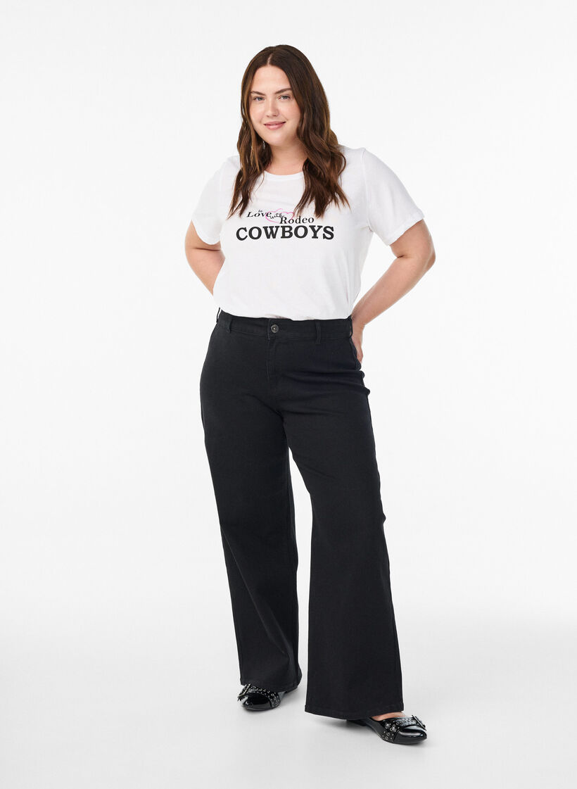 T-shirt met print, Wit, Model
