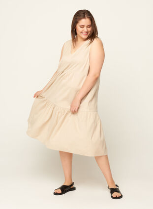 Sleeveless cotton dress, As Sample, Model image number 0