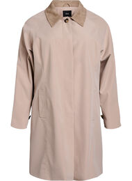 Lentejas met imitatie su&egrave;de kraag en onzichtbare knoopsluiting, Beige