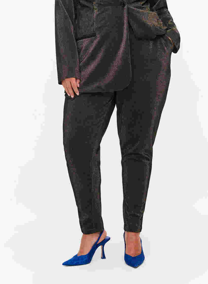 Maddison broek met glitter, Black w. Lurex, Model image number 2