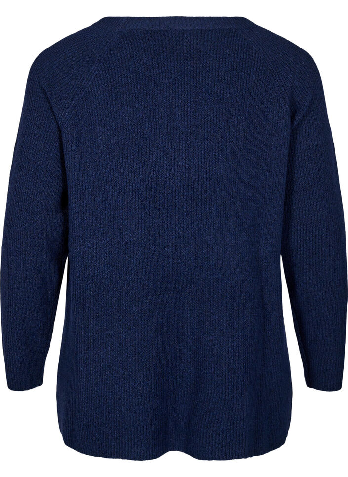 Gebreide blouse met ronde hals, Naval Academy Mel., Packshot image number 1