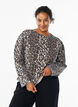 Gewassen sweatshirt met luipaardprint, Bruin, Model image number 0