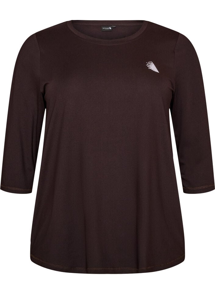 Sporttop met 3/4 mouwen, Brown, Packshot image number 0