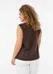 Mouwloos vest met V-hals en knopen, Bruin, Model image number 2
