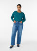 Basic jersey top met lange mouwen, Groen, Model image number 1