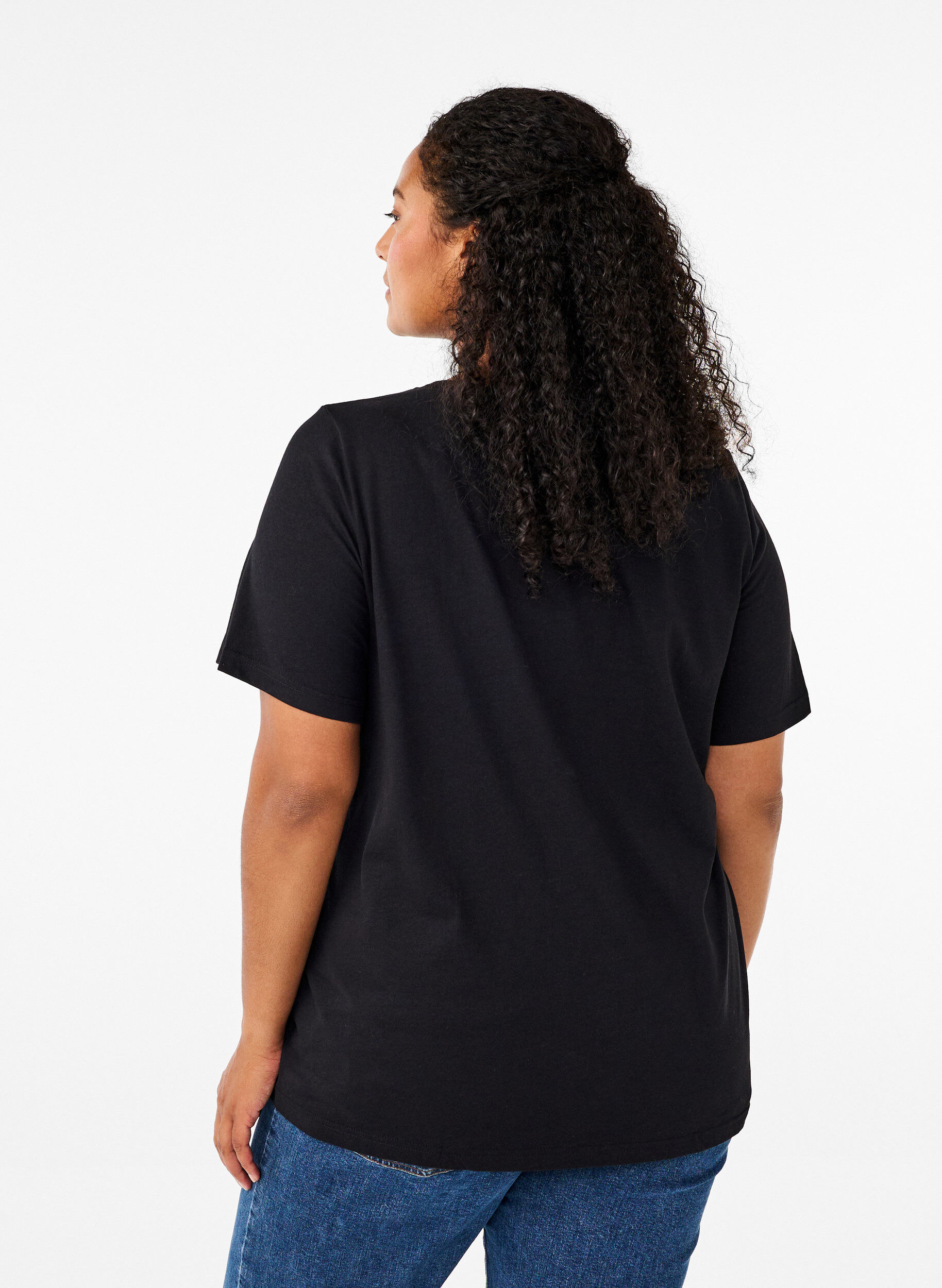 Zizzi FLASH - T-shirt met motief, Zwart, Model image number 2