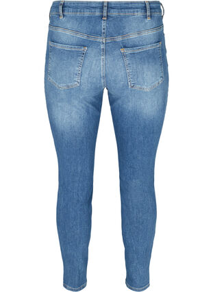Sanna jeans met split aan de enkel, Dark blue denim, Packshot image number 1