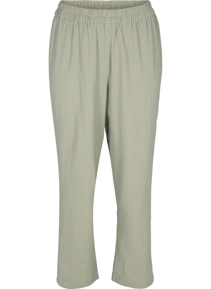Katoenen Pyjamabroek met structuur, Seagrass , Packshot image number 0