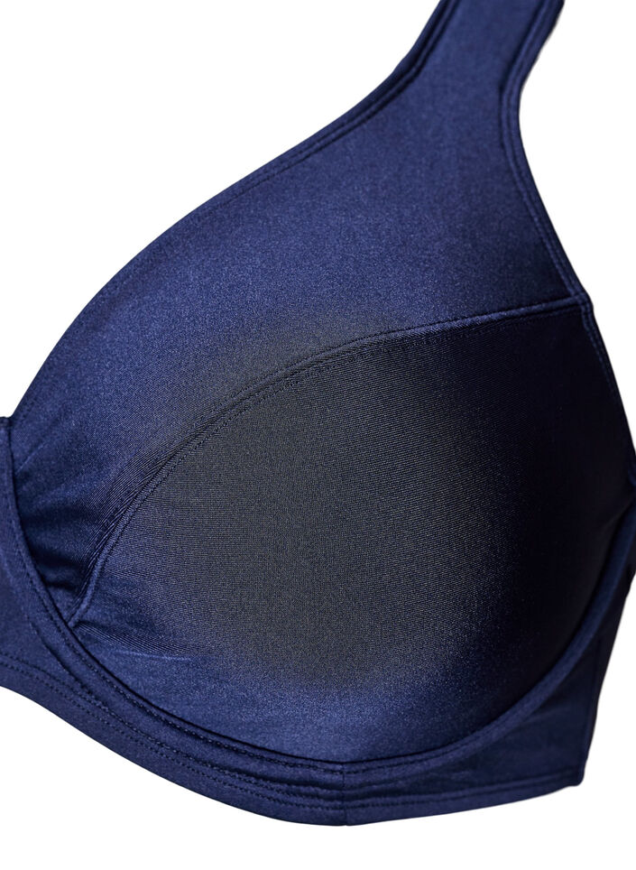 Volledig dekkende bikinitop met beugel, Blauw, Packshot image number 2