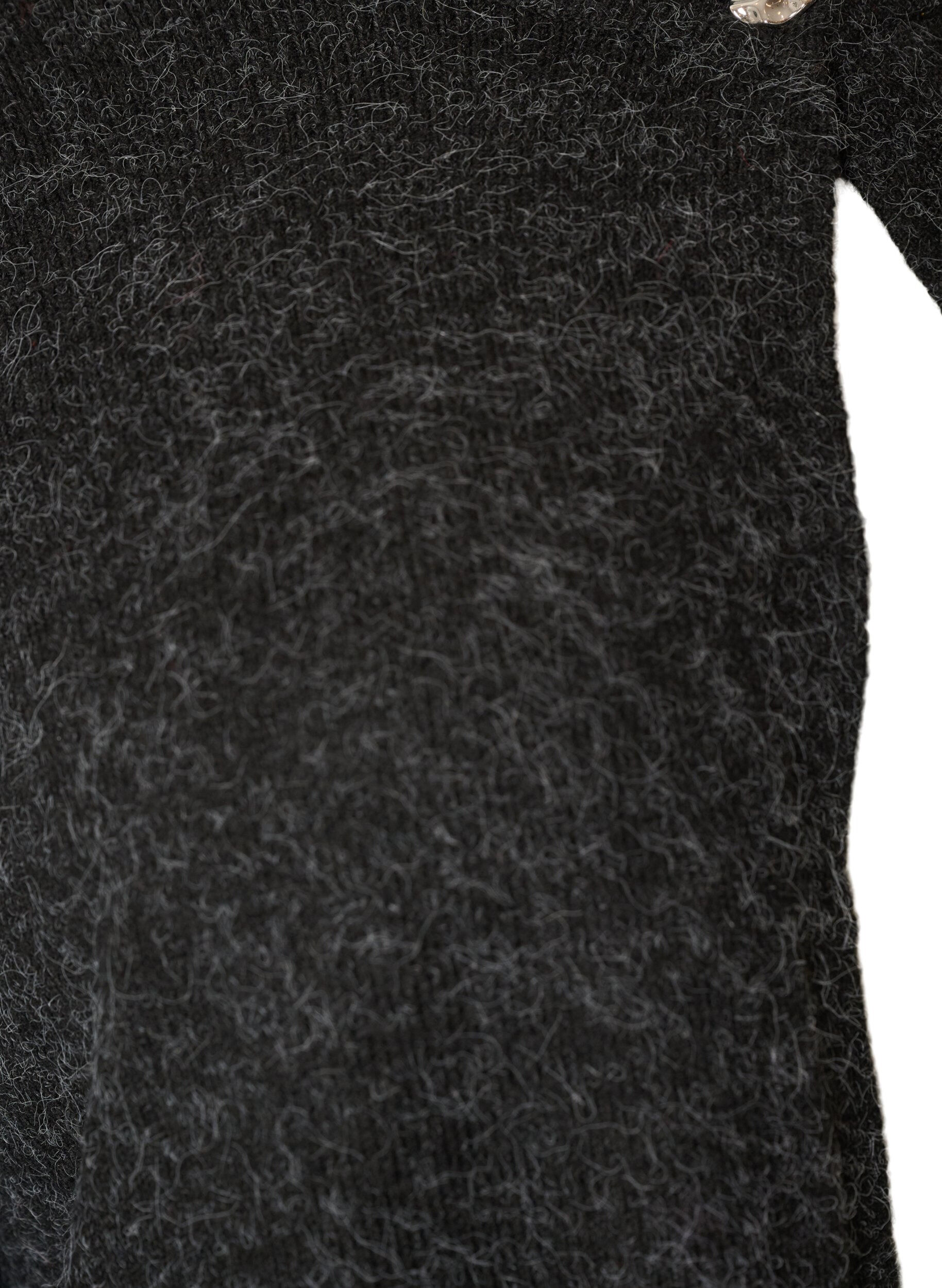 ZizziGebreid vest met ronde hals en knoopsluiting, Grijs, Packshot image number 2