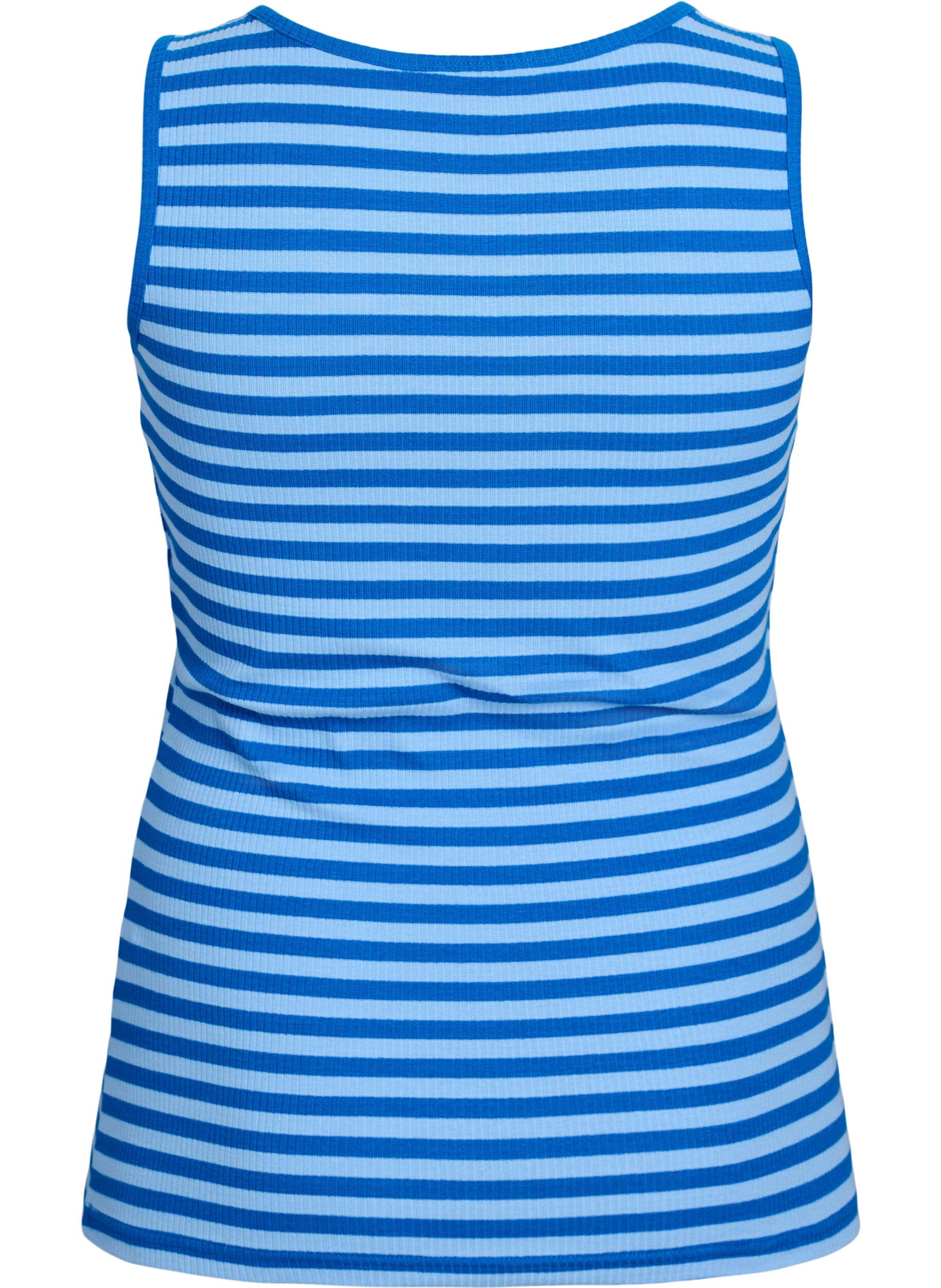 Zizzi Gestreepte tanktop met een ribstructuur, O. Air Daphne Stripe, Packshot image number 1