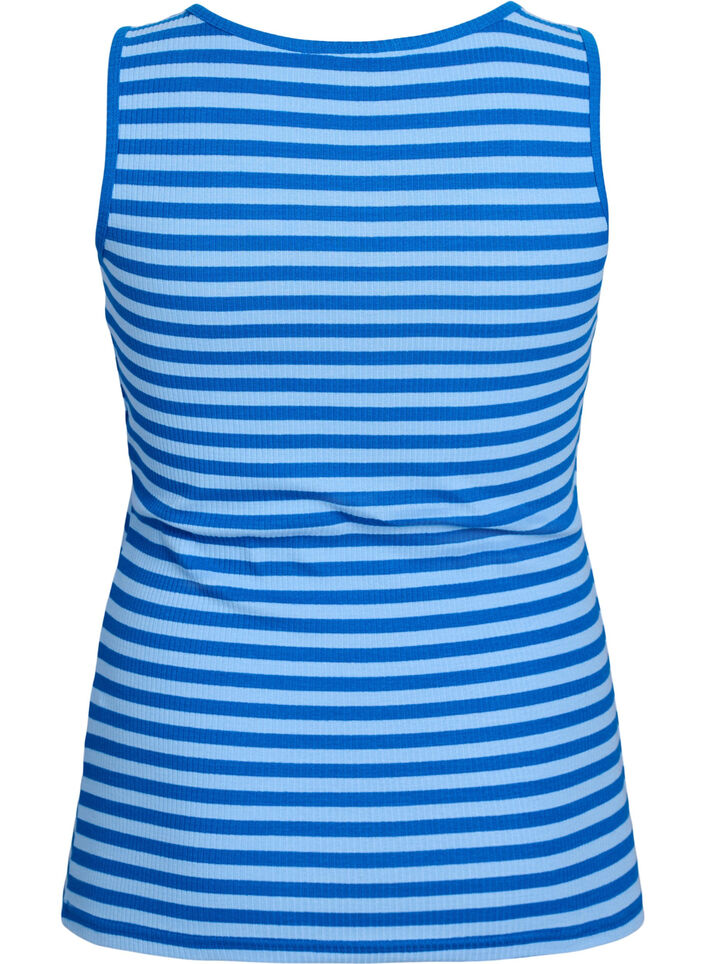 Gestreepte tanktop met een ribstructuur, O. Air Daphne Stripe, Packshot image number 1