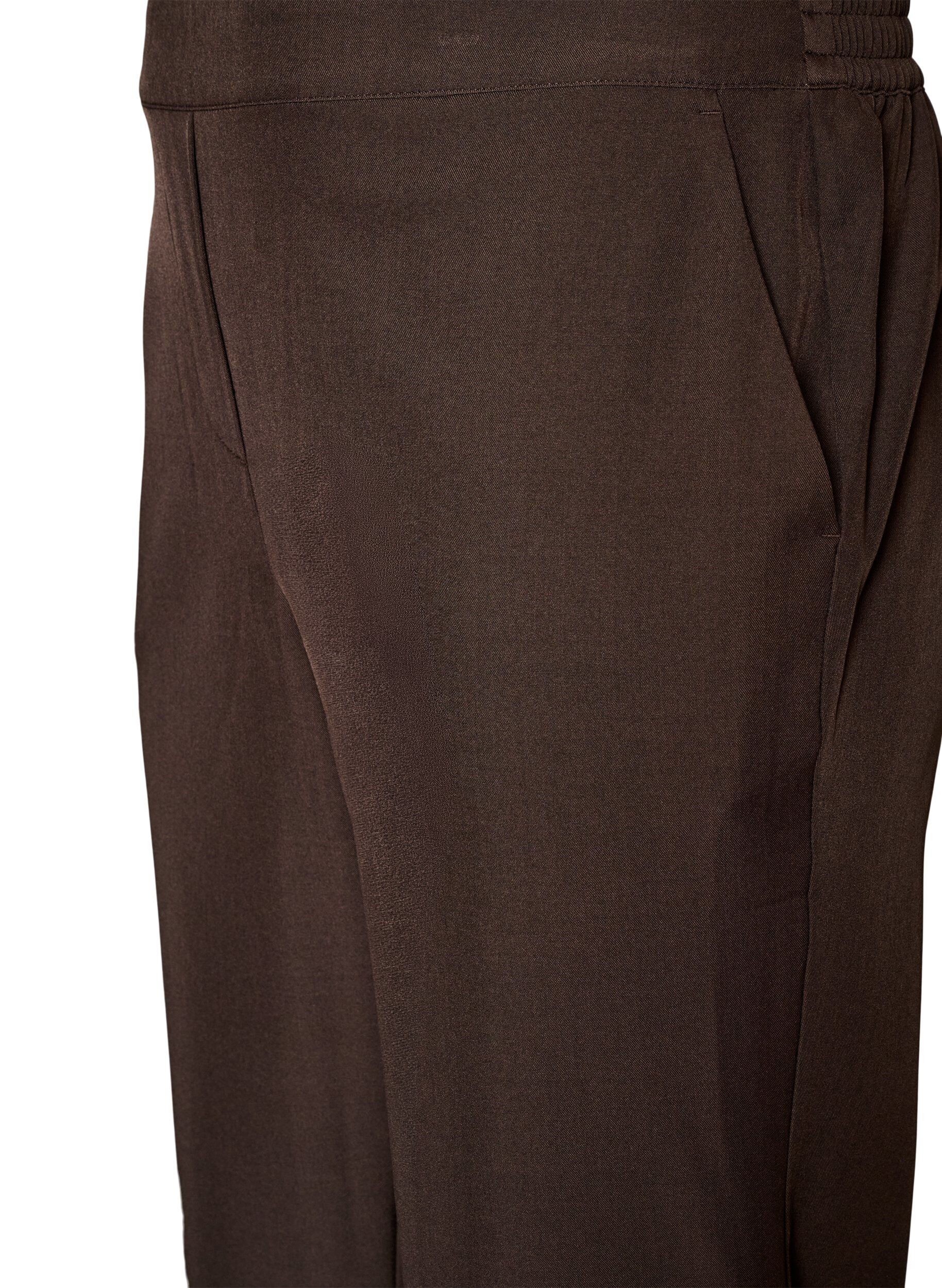 ZizziLosse broek met zakken, Bruin, Packshot image number 2