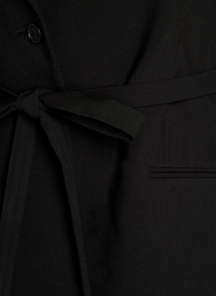 Blazer met afneembare strikceintuur, Zwart, Packshot image number 2