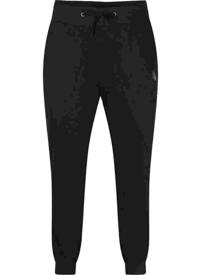 Effen sweatpants met zakken, Black, Packshot image number 0