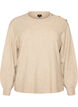 Breisel blouse met knoopdetail, Beige, Packshot image number 0