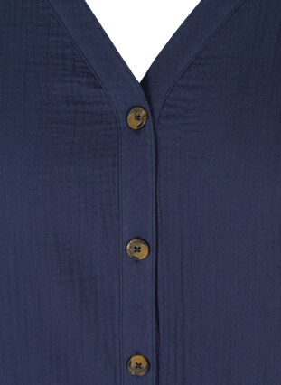Katoenen blouse met verstelbare onderkant, Mood Indigo, Packshot image number 2