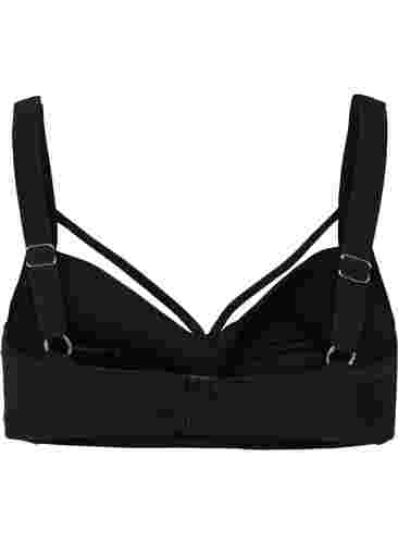 Bikinitop met drapering en string, Black, Packshot image number 1