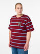 T-shirt met strepen en luipaarddetail, Rood, Model image number 0
