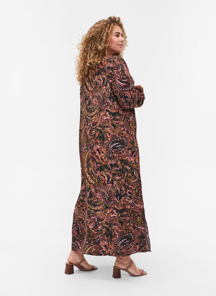 Viscose maxi-jurk met print, Paisley AOP, Model image number 1