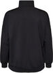 Jersey vest met rits en hoge kraag, Zwart, Packshot image number 1
