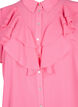 Overhemdblouse met korte mouwen en ruches, Pink Power, Packshot image number 2