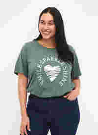 FLASH - T-shirt met motief, Balsam Green, Model