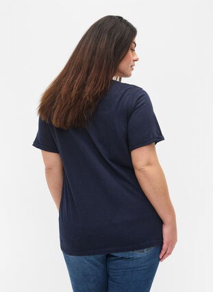 Katoenen t-shirt met korte mouwen, Navy Blazer, Model image number 1