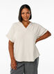 Luchtige blouse met korte mouwen, Beige, Model image number 0