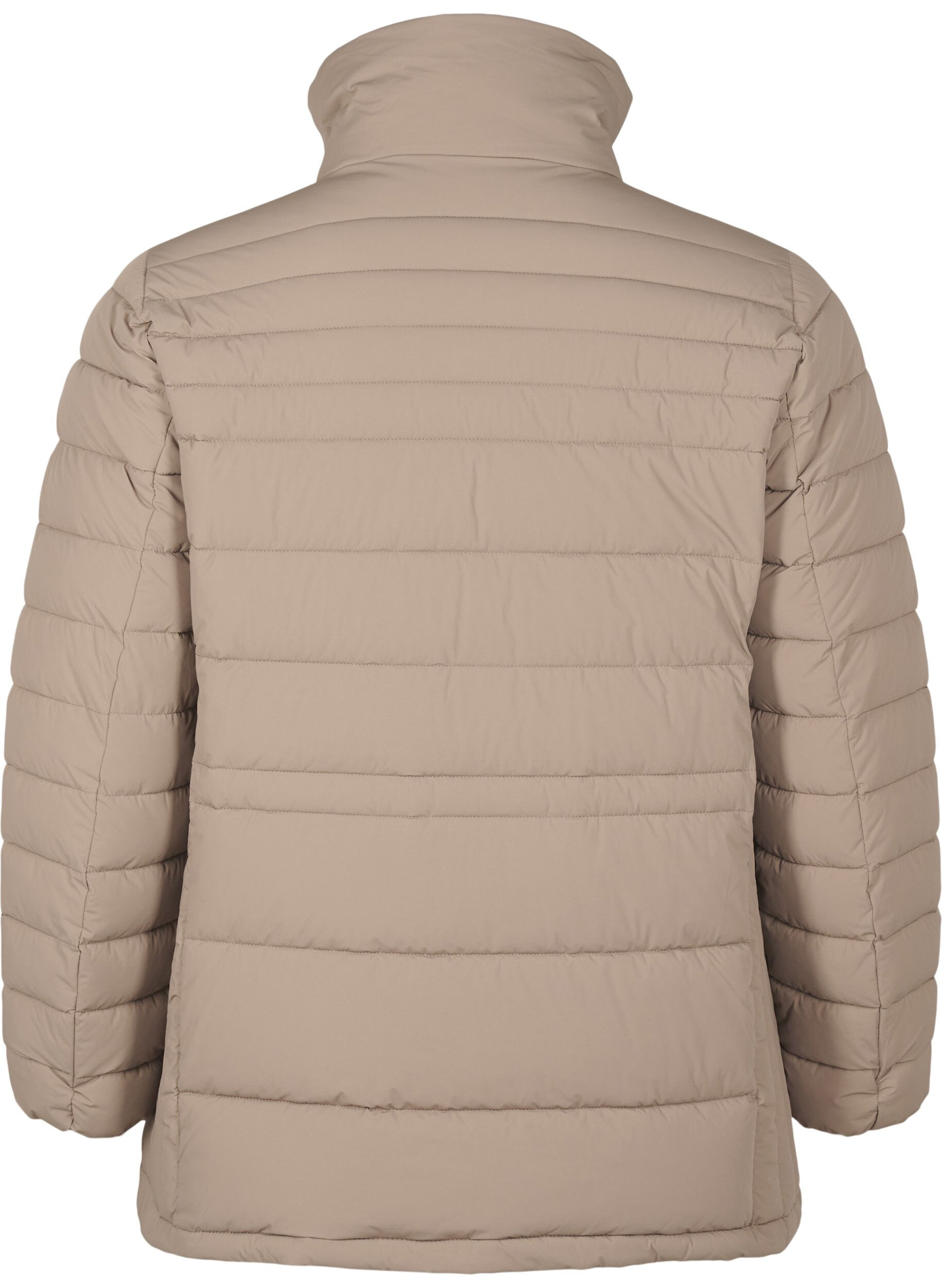 Zizzi Korte puffer jas met zakken, Beige, Packshot image number 1