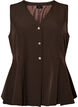 Gilet met krijtstreep en peplum, Bruin, Packshot image number 0