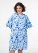 Korte viscose jurk met ballonmouwen, Blauw, Model image number 0