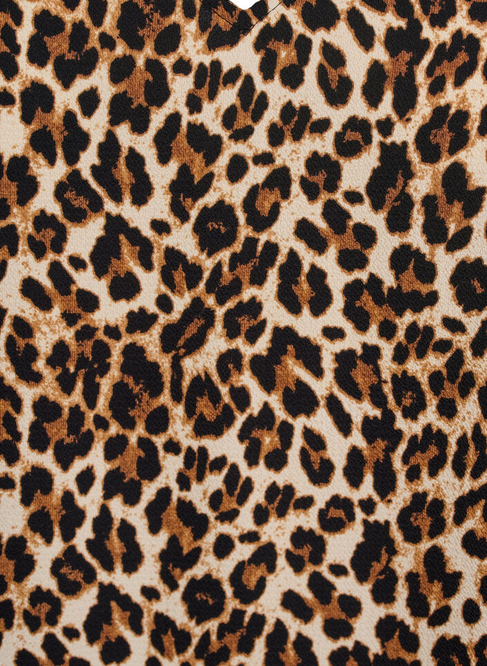 Top met print en V-hals, Bruin, Packshot image number 2