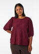 Blouse met textuur en 3/4 mouwen, Rood, Model image number 0
