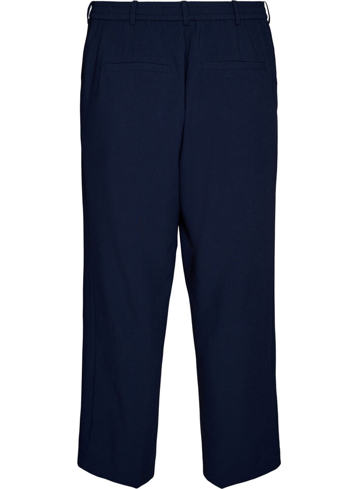 Op maat gemaakte broek met een hoge taille en straight-fit, Blauw, Packshot image number 1