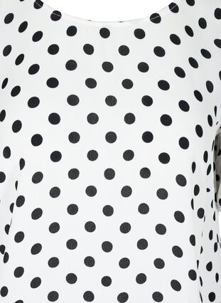 Viscose top met korte mouwen en stippen, White w. Black Dot, Packshot image number 2