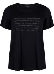 T-shirt met tekstmotief, Black W. Black