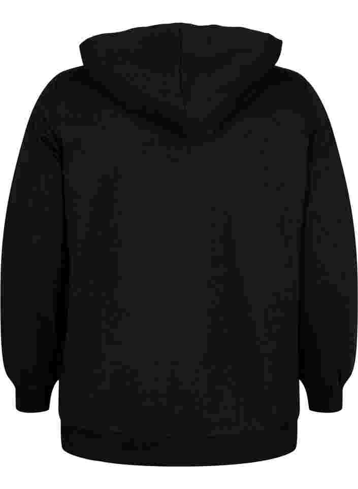 Workout sweater met rits en capuchon, Black, Packshot image number 1